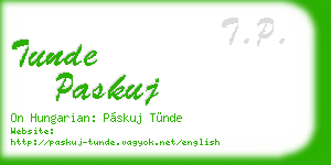 tunde paskuj business card