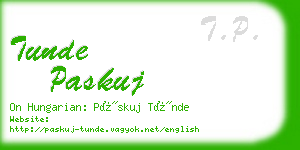 tunde paskuj business card